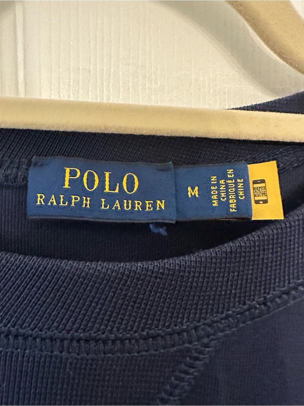 Ralph Lauren Navy Crewneck Sweatshirt with White Pony - Picture 3 of 3